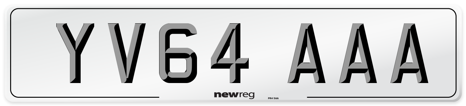 YV64 AAA Number Plate from New Reg